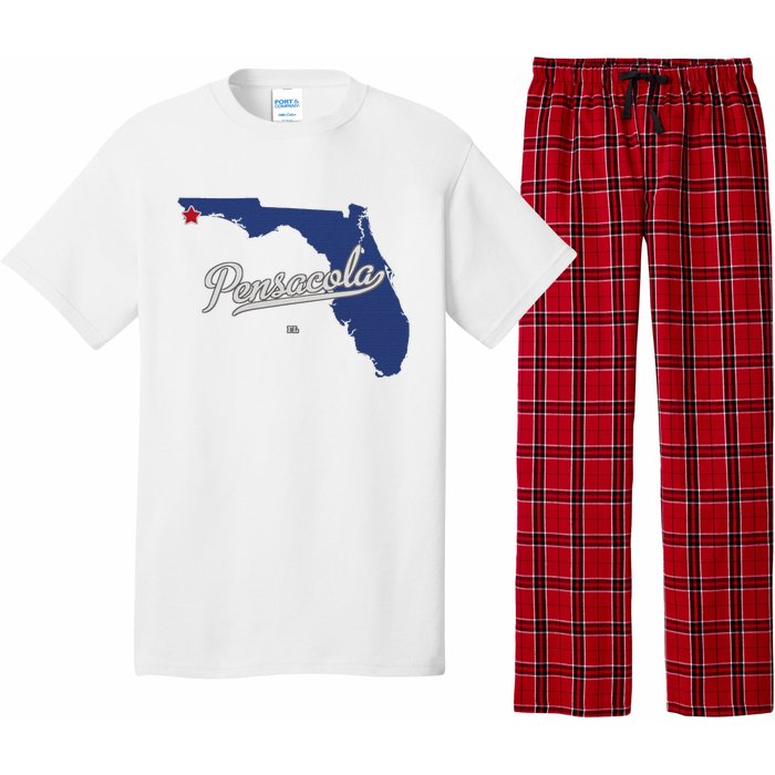 Pensacola Florida Fl Map Pajama Set