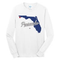 Pensacola Florida Fl Map Tall Long Sleeve T-Shirt