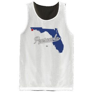 Pensacola Florida Fl Map Mesh Reversible Basketball Jersey Tank