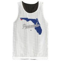 Pensacola Florida Fl Map Mesh Reversible Basketball Jersey Tank