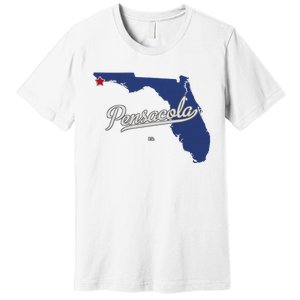 Pensacola Florida Fl Map Premium T-Shirt