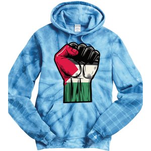 Palestine Flag Fist Peace Tie Dye Hoodie