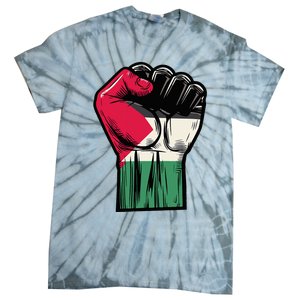 Palestine Flag Fist Peace Tie-Dye T-Shirt