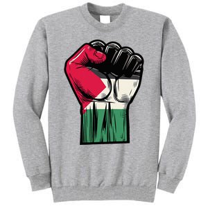 Palestine Flag Fist Peace Tall Sweatshirt