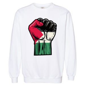 Palestine Flag Fist Peace Garment-Dyed Sweatshirt