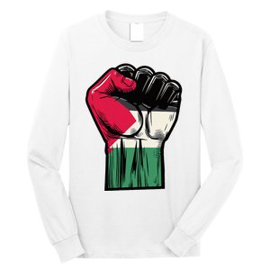 Palestine Flag Fist Peace Long Sleeve Shirt