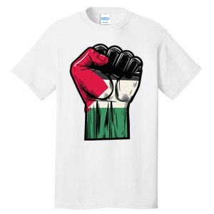 Palestine Flag Fist Peace Tall T-Shirt