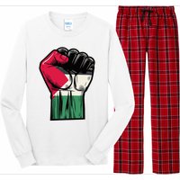 Palestine Flag Fist Peace Long Sleeve Pajama Set