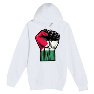 Palestine Flag Fist Peace Premium Pullover Hoodie