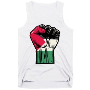 Palestine Flag Fist Peace Tank Top