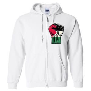 Palestine Flag Fist Peace Full Zip Hoodie