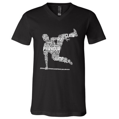 Parkour Freerunner Freerunning Traceur Kids Men Boys V-Neck T-Shirt