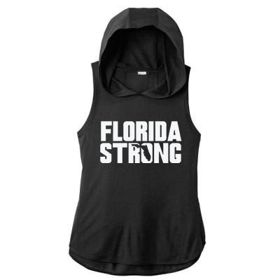 Pray For Florida Strong Ladies PosiCharge Tri-Blend Wicking Draft Hoodie Tank