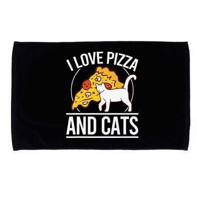 Pizza foodie Funny I Love Pizza And Cats Pizza Kitten Microfiber Hand Towel