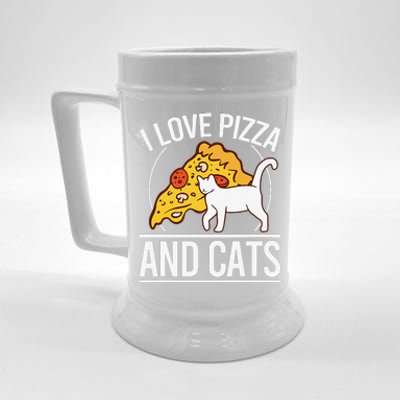 Pizza foodie Funny I Love Pizza And Cats Pizza Kitten Beer Stein