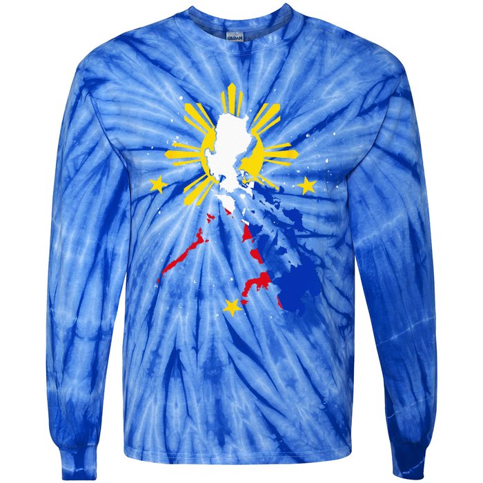 Philippines Flag Filipino Pride Pinoy Heritage Philippines Tie-Dye Long Sleeve Shirt