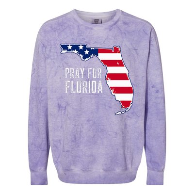 Pray For Florida Beach Stand With Florida Strong Colorblast Crewneck Sweatshirt