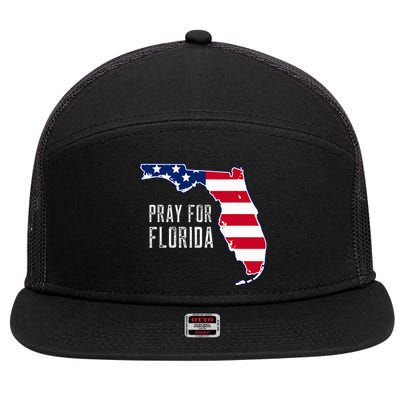 Pray For Florida Beach Stand With Florida Strong 7 Panel Mesh Trucker Snapback Hat