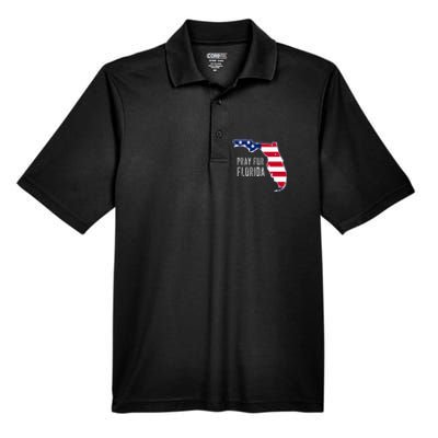 Pray For Florida Beach Stand With Florida Strong Men's Origin Performance Pique Polo