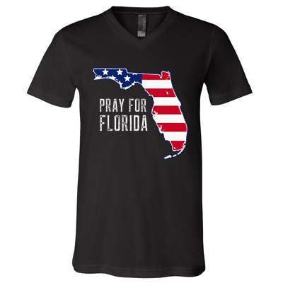 Pray For Florida Beach Stand With Florida Strong V-Neck T-Shirt