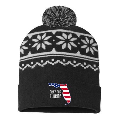 Pray For Florida Beach Stand With Florida Strong USA-Made Snowflake Beanie