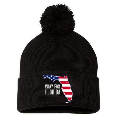 Pray For Florida Beach Stand With Florida Strong Pom Pom 12in Knit Beanie