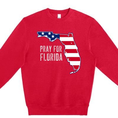 Pray For Florida Beach Stand With Florida Strong Premium Crewneck Sweatshirt