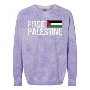 Palestine Flag Free Palestine Colorblast Crewneck Sweatshirt