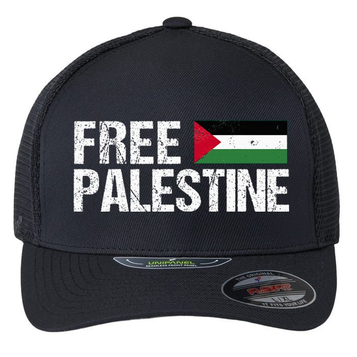 Palestine Flag Free Palestine Flexfit Unipanel Trucker Cap