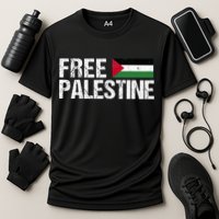 Palestine Flag Free Palestine Cooling Performance Crew T-Shirt