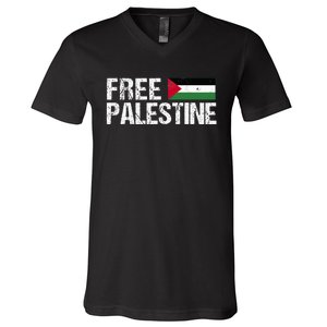 Palestine Flag Free Palestine V-Neck T-Shirt