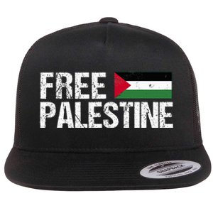 Palestine Flag Free Palestine Flat Bill Trucker Hat