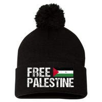 Palestine Flag Free Palestine Pom Pom 12in Knit Beanie