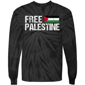 Palestine Flag Free Palestine Tie-Dye Long Sleeve Shirt