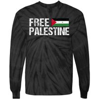 Palestine Flag Free Palestine Tie-Dye Long Sleeve Shirt