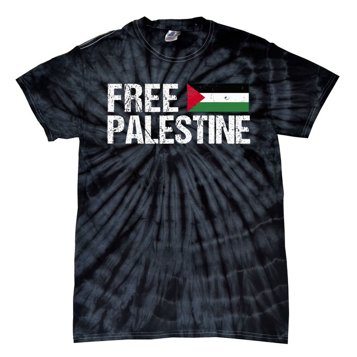 Palestine Flag Free Palestine Tie-Dye T-Shirt