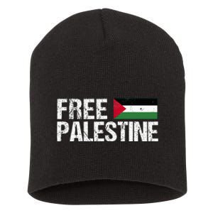 Palestine Flag Free Palestine Short Acrylic Beanie