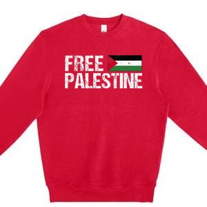 Palestine Flag Free Palestine Premium Crewneck Sweatshirt