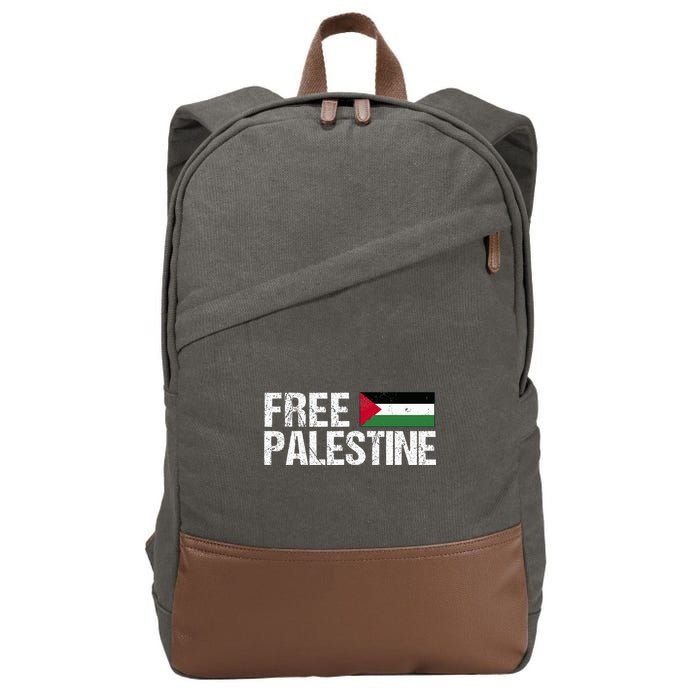 Palestine Flag Free Palestine Cotton Canvas Backpack