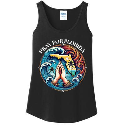 Pray For Florida Florida Strong Usa Flag Florida Map Ladies Essential Tank