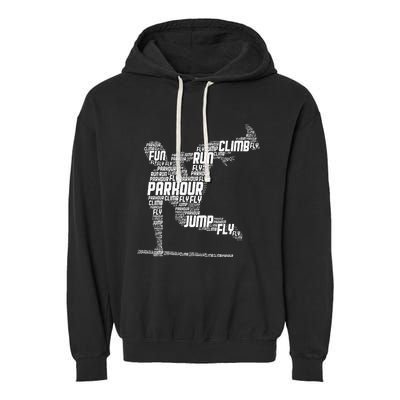 Parkour Freerunner Freerunning Traceur Garment-Dyed Fleece Hoodie