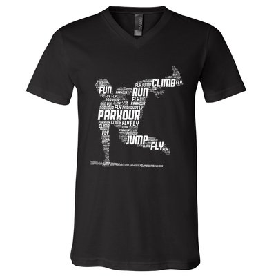 Parkour Freerunner Freerunning Traceur V-Neck T-Shirt