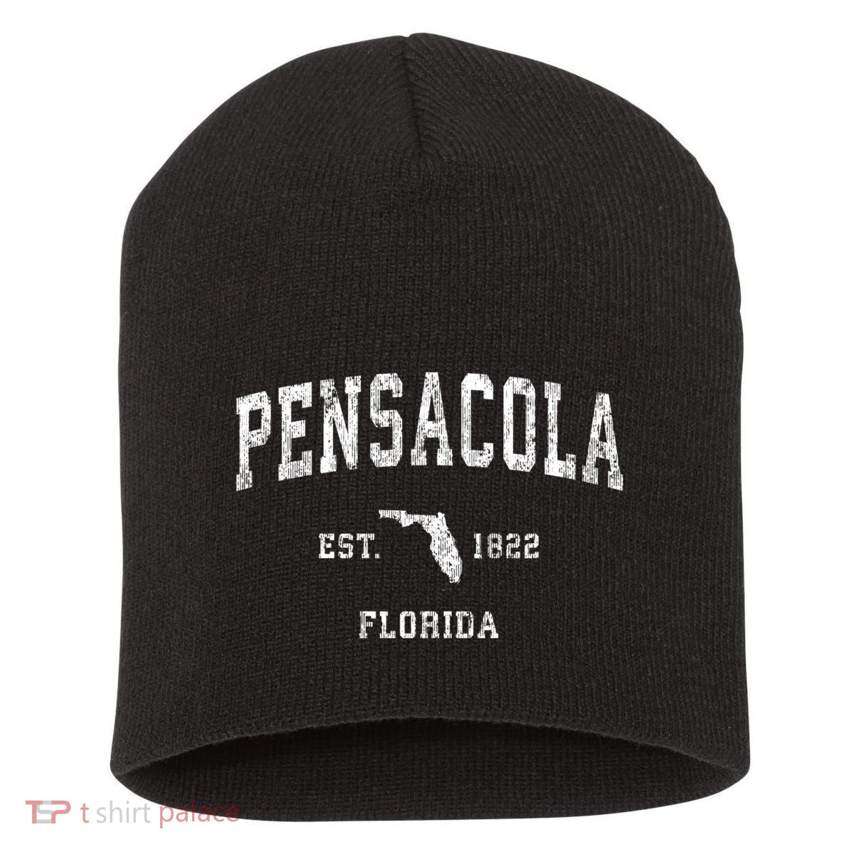 Pensacola Florida Fl Vintage Established Athletic Sports Design Short Acrylic Beanie