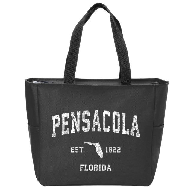 Pensacola Florida Fl Vintage Established Athletic Sports Design Zip Tote Bag