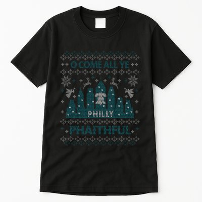 Philly Faithful Funny Philadelphia Philly Fan Ugly Christmas Tall T-Shirt