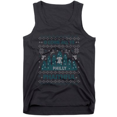 Philly Faithful Funny Philadelphia Philly Fan Ugly Christmas Tank Top