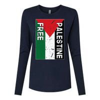 Palestine Flag Free Gaza I Stand With Free Palestine Womens Cotton Relaxed Long Sleeve T-Shirt