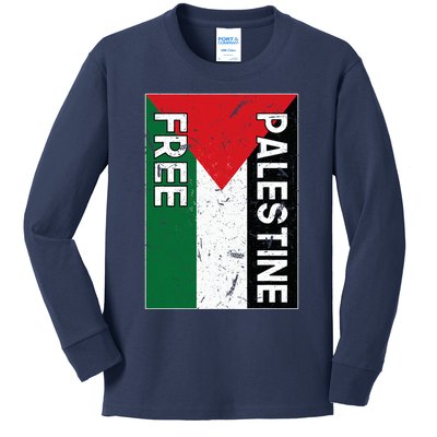 Palestine Flag Free Gaza I Stand With Free Palestine Kids Long Sleeve Shirt