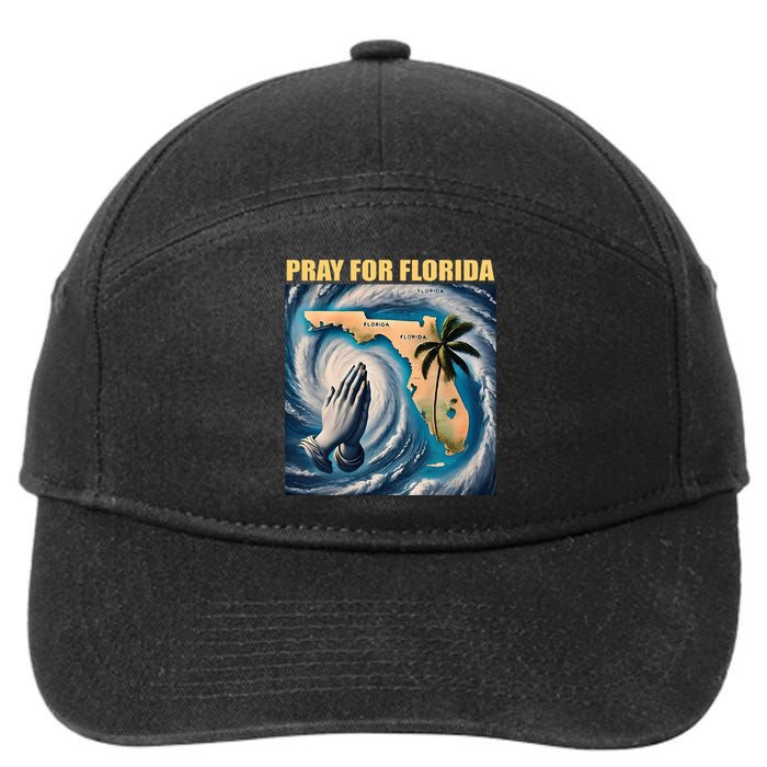 Pray For Florida Florida Strong Usa Flag Florida Map 7-Panel Snapback Hat