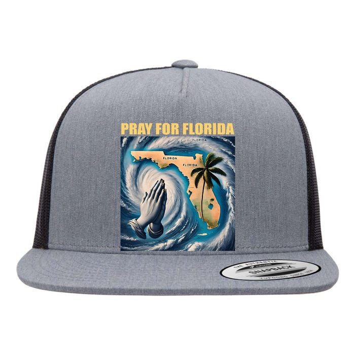 Pray For Florida Florida Strong Usa Flag Florida Map Flat Bill Trucker Hat